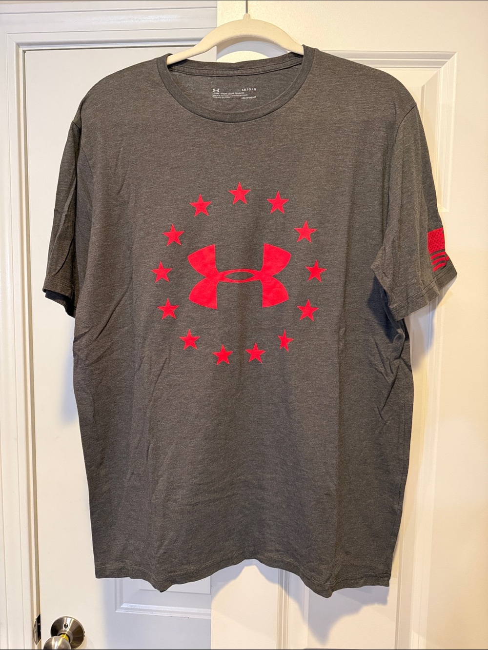 Under Armour Gray Short Sleeve Tee with Red Star Logo